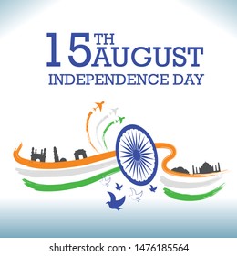 happy independence day vector illustrator flag of india
