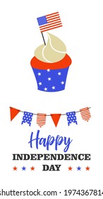 Happy Independence Day. Vector postcard, illustration.