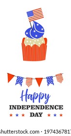 Happy Independence Day. Vector postcard, illustration.