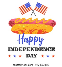 Happy Independence Day. Vector postcard, illustration.