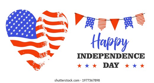 Happy Independence Day. Vector postcard, illustration.