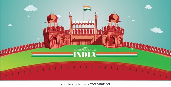 Feliz Día de la Independencia, Vector Rad Fort India