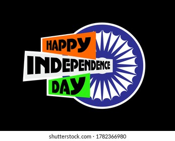 Happy independence day vector typhography design with black background.