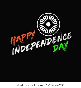 Happy independence day vector typhography design with black background.