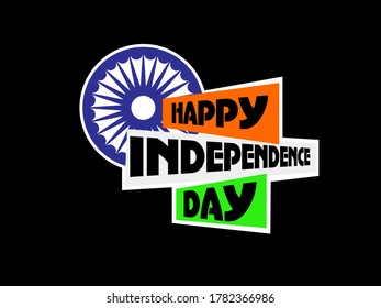 Happy independence day vector typhography design with black background.