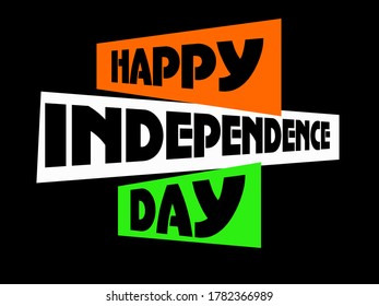 Feliz Día de la Independencia diseño de tiografía vectorial con fondo negro.