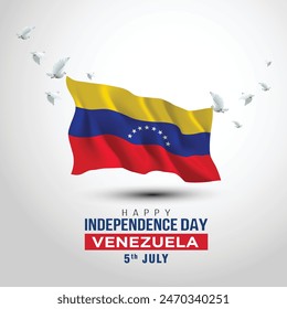 happy Independence day Venezuela July 5 greetings. abstract vector illustration design.