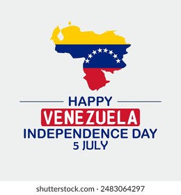 happy Independence day Venezuela July 5 greetings.The illustration is suitable for banners, flyers, stickers, cards, etc.