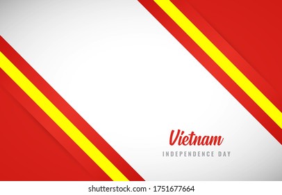 Happy Independence day of Vietnam with Elegant Vietnam national country flag greeting background