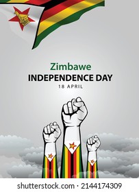 happy independence day Zimbabwe greetings. vector illustration design
