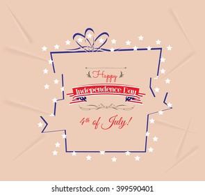 Happy Independence gift background retro
