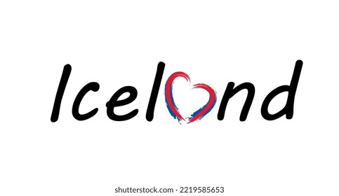 Happy Independence Iceland Day. Text with Love