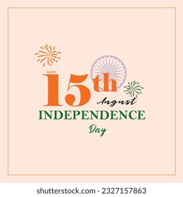 Happy Independence India. Ashoka Chakra. 15 August. Vector illustration design.