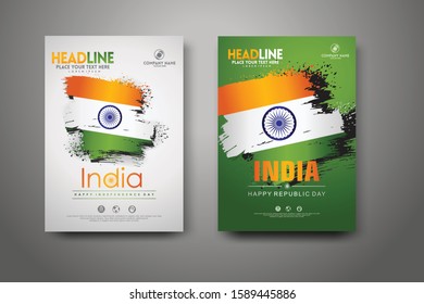 Happy India Day Celebration Poster Background set. For publications event and other users