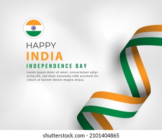 Happy India Independence Day 15 August Celebration Vector Design Illustration. Template for Poster, Banner, Advertising, Greeting Card or Print Design Element