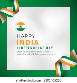 Happy India Independence Day 15 August Celebration Vector Design Illustration. Template for Poster, Banner, Advertising, Greeting Card or Print Design Element