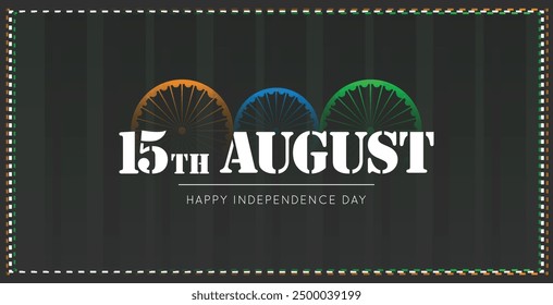 Feliz Día de la Independencia de la India 15 de agosto Celebración Ilustración de diseño de Vector. Plantilla para cartel, Anuncio, publicidad, tarjeta de felicitación o elemento de diseño de impresión