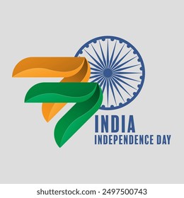 Happy India Independence Day, 15th August, People Holding National Flag, Freedom Celebration Design Illustration