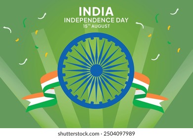 Happy India Independence Day concept. Colored flat vector illustration isolated.