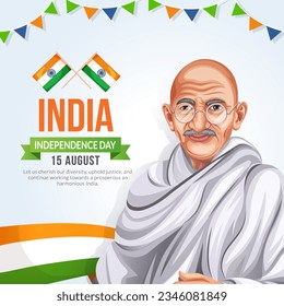Happy India Independence Day. Creative vector illustration. poster, banner, template design.