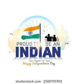 Happy India Independence Day holiday. Patriotic background.