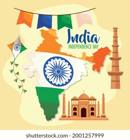 Happy india independence day icons