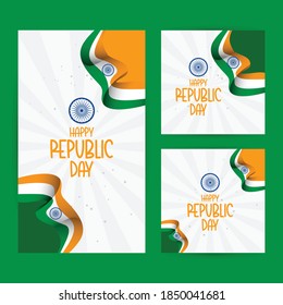 Happy India Independence day and Republic Day Celebrations. Social media post template.