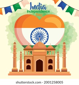 Happy india independence day taj mahal