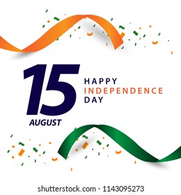Ilustración de diseño de plantillas de vectores del Día de la Independencia de India Feliz