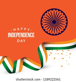 Happy India Independence Day Vector Template Design Illustration