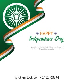 Happy India Independence Day Vector Template Design Illustration - Vector