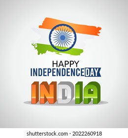 Herzlichen Glückwunsch Indien Independence Day, Vektorgrafik. Geeignet für Grußkarten, Poster und Banner.
