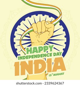 Feliz Vector del Día de la Independencia de India, perfecto para oficina, empresa, escuela, medios sociales, publicidad, impresión y más