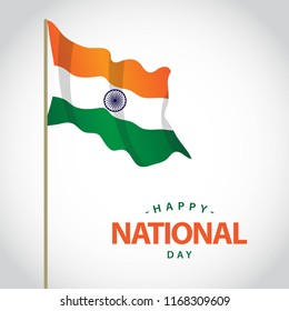 Happy India National Day Vector Template Design Illustration