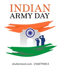 happy indian army day with indian flag
