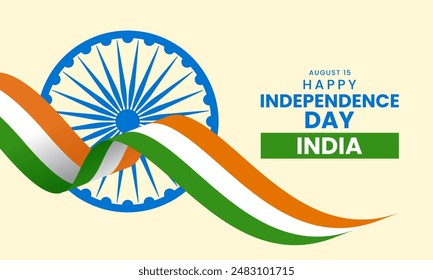 Happy Indian Independence Day, 15 August. Indian holiday concept background design. Vector illustration