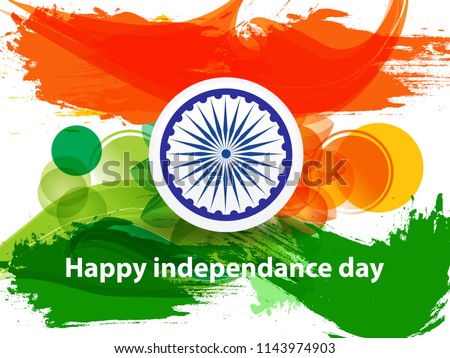 happy indian independence day background with indian flag vector illustration 