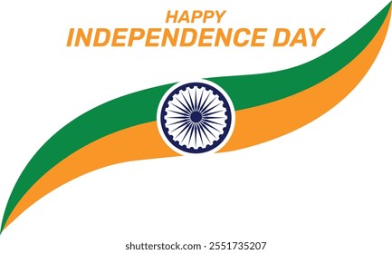 Happy Indian Independence Day Cover Banner Design Template with tricolor Indian flag. Bharat.