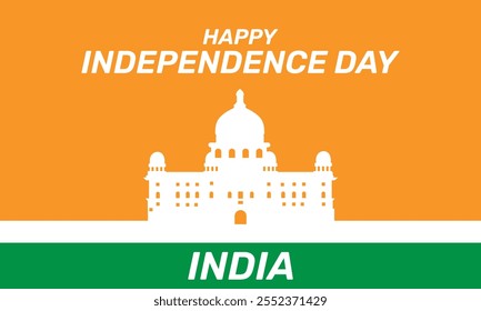 Happy Indian Independence Day Cover Banner Design Template with tricolor Indian flag. Bharat.