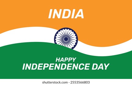 Happy Indian Independence Day Cover Banner Design Template with tricolor Indian flag. Bharat.