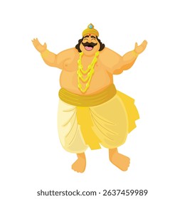 Happy Indian King Mahabali with Open Arms. 