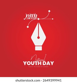 Happy Indian National Youth day people group. 3d vector illustration design young youth Gen-z