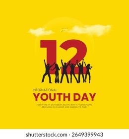 Feliz Dia Nacional da Juventude Indiana grupo de pessoas. Vetor 3d ilustração design jovem jovem Gen-z