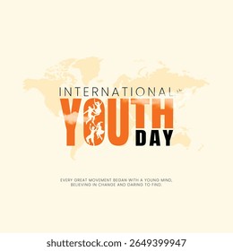 Happy Indian National Youth day people group. 3d vector illustration design young youth Gen-z