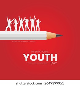 Feliz Dia Nacional da Juventude Indiana grupo de pessoas. Vetor 3d ilustração design jovem jovem Gen-z