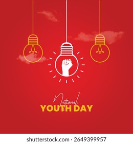 Feliz Dia Nacional da Juventude Indiana grupo de pessoas. Vetor 3d ilustração design jovem jovem Gen-z