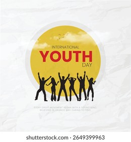 Feliz Dia Nacional da Juventude Indiana grupo de pessoas. Vetor 3d ilustração design jovem jovem Gen-z