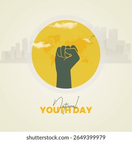 Feliz Dia Nacional da Juventude Indiana grupo de pessoas. Vetor 3d ilustração design jovem jovem Gen-z
