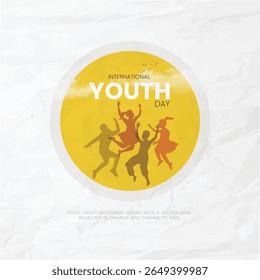 Feliz Dia Nacional da Juventude Indiana grupo de pessoas. Vetor 3d ilustração design jovem jovem Gen-z
