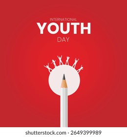 Feliz Dia Nacional da Juventude Indiana grupo de pessoas. Vetor 3d ilustração design jovem jovem Gen-z